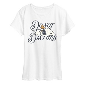 Women's - Peanuts - Do Not Disturb Snoopy -Women's Short Sleeve Graphic T-Shirt Short Sleeve Graphic T-Shirt - 1 of 4