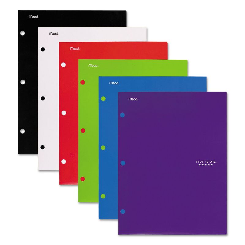 Five Star Four-Pocket Portfolio 8 1/2 x 11 Assorted Colors Traditional Design 4/Pack 38058, 1 of 3