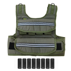 Weighted Vest for Men,25/35/45 LBS Adjustable Weight Vest with Shoulder Pads/Reflective Stripe/ Pockets for Running Walking Home Gym - 1 of 4