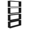 vidaXL Wall Cube Shelves 4 pcs Black 23.6 in.x5.9 in.x9.1 in. Engineered Wood - 2 of 4