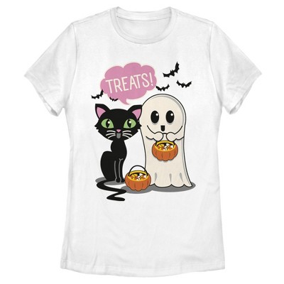 tilbagebetaling konkurrerende venlige Women's Lost Gods Halloween Treat Friends T-shirt - White - Medium : Target
