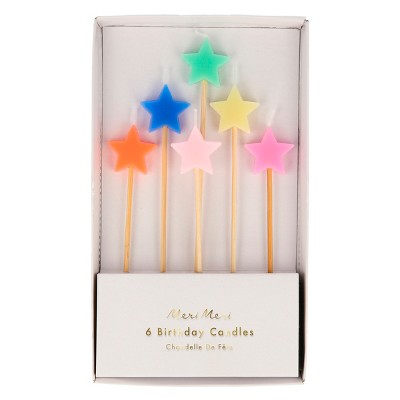Meri Meri Mixed Star Candles (Pack of 6)