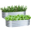 Aoodor Galvanized Raised Garden Bed Kit, Outdoor Garden Planter Oval Large Boxes for Vegetables, Flowers, Herbs - Silver - 3 of 4