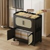 ChicFurnit Utility Storage Cabinets 4 Tiers Multi Use Storage Cabinet Folding Storage Cabinet for Home Spaces, Black, 20.47"*12.2"*11.02" - 3 of 4