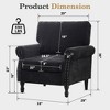 Beautyolove Black Chenille Upholstered Wood Frame Accent Chair Armchair with Turned Legs and Tufted Rolled Armrests - 4 of 4