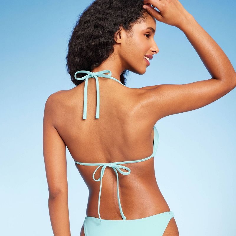 Women's Macramé Detail Halter Triangle Bikini Top - Shade & Shore™, 3 of 7