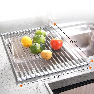Stainless Steel Foldable Over-the-Sink Dish Rack