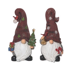 Transpac Resin Christmas Gnome Figurine Set of 2 Christmas Home Decorations - 1 of 1