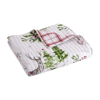 Sleigh Bells Holiday Quilted Throw Multi Color - Villa Lugano