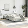 vidaXL Twin Bed Frame, Velvet Upholstered Platform Bed Frame, Light Gray, No Mattress - 4 of 4
