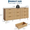 63" Wide Fluted Dresser - 9-Drawer Modern Wooden Chest with Metal Handle, Clothes Storage Organizer for Bedroom/Living Room/Hallway (Natural) - 2 of 4
