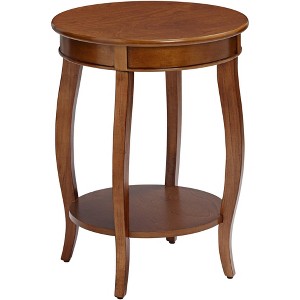Acme Furniture Aberta 18" Wide Walnut Finish 1-Shelf Round Side Table - 1 of 4