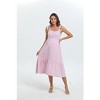 Clearlove Women's Smocked Sleeveless Summer Casual Boho Maxi Ruffle Maternity Dress for Photoshoot and Baby Shower - 4 of 4