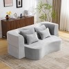 Queen-Size Modern Sleeper Sofa Couch with Plush Upholstery and 4 Pillows for Living Room or Bedroom -3irtyhousy - 3 of 4