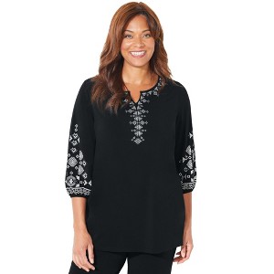 Catherines Women's Plus Size Anywear Kurta Top - 1 of 4