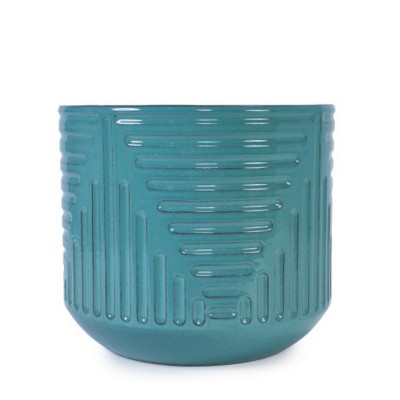 Syemin Planters Ceramic Flowerpot with Drainage Holes, Modern Indoor and Outdoor Planter for Patio, Garden, Blue, 16.54"*16.54"*21.26"