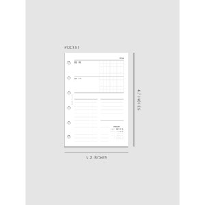 2026 Horizontal Weekly Planner Insert | Sunday Start | Cloth & Paper - 1 of 4