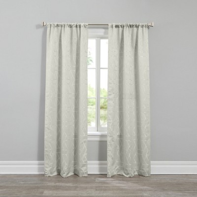 BrylaneHome Geo Stud Jacquard Rod-Pocket Panel Pair