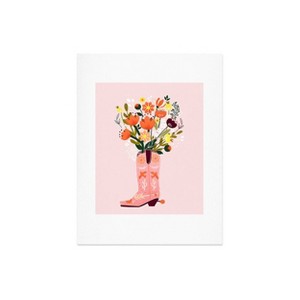 Deny Designs Showmemars Pink Cowboy Boot and Wild Flowers Art Print - 1 of 4