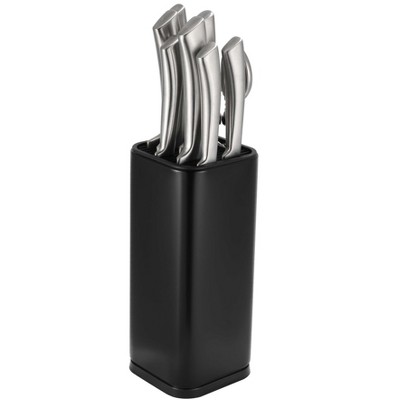 Black Stainless Steel Universal Knife Block Holder with Scissor Slot