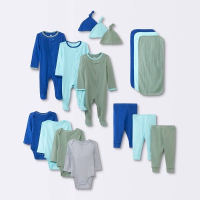 Image of Baby Boys' Layette Gifting Bundle - Cloud Island™ Blue Newborn