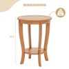 Costway 1/2 PCS 2-Tier End Table 18" Round Compact Sofa Side Nightstand with Storage Shelf White/Walnut/Brown - 3 of 4