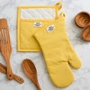 Design Imports Chino Oven Mitt & Potholder Kitchen Set/2, Yarrow Yellow - 2 of 3
