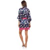 Ashford & Brooks Women's Satin Lace Short Duster Robe - 4 of 4