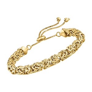 Ross-Simons 18kt Gold Over Sterling Silver Byzantine Bolo Bracelet Size - 1 of 4