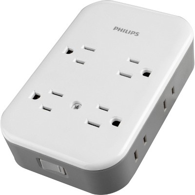 General Electric 4 Grounded Outlets and 4 Polarized Outlets with 2 USB-C and 1 USB-A Surge Tap White Gray