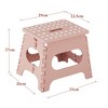 VECELO Folding Step Stool 11/13 in. Non-Slip Surface Portable Foldable 1 Step Stool with Carry Handle, Heavy Duty Stool Blue/Black/Pink/Khaki - 3 of 4