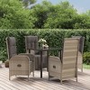 vidaXL Patio Dining Set with Cushions Outdoor Table and Chair Poly Rattan - Gray 31.5" Table Length 2x Chair 2x Armchair Table - 2 of 4