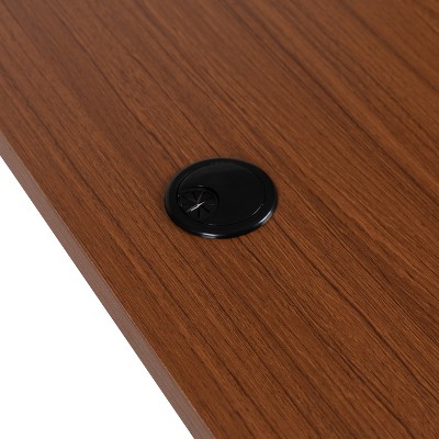 Mahogany Adjustable Height Standing Desk with Steel Frame