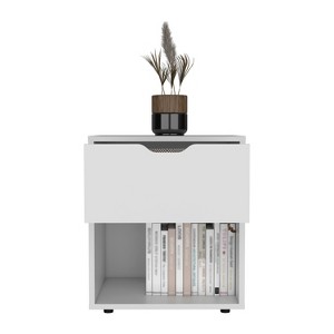 NicBex Modern Nightstand with Drawer and Open Bookcase  Minimalist Bedside Table End Table for Bedroom, Living Room - 1 of 4
