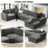 YOOCOZZ Chenille Sectional Sofa with Sturdy Plastic Legs, 2 Armrest Cup Holders and Chaise Lounge - 4 of 4