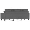 vidaXL 3-Seater Sofa with Durable Fabric Upholstery and Sturdy Metal Frame - Comfortable Contemporary Indoor Seating Experience - Dark Grey - 4 of 4