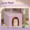 27.5in Cat Tree, Multi-level Cat Tower with Cat Scratching Post and Pad, Cozy Cat Condo, Padded Top Bed for Kittens and Indoor Cats, Pink & Green - 4 of 4
