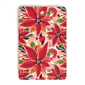 Avenie Abstract Floral Poinsettia Red Cutting Board Rectangle -Deny Designs - 1 of 3