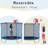 KTMBDW 5.5FT Trampoline for Kids - 65" Outdoor & Indoor Mini Toddler Trampoline with Enclosure, Basketball Hoop and Ball Included for Boys & Girls - 3 of 4