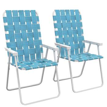 Outsunny Patio Folding Chairs, Classic Outdoor Camping Chairs, Portable Lawn Chairs w/ Armrests