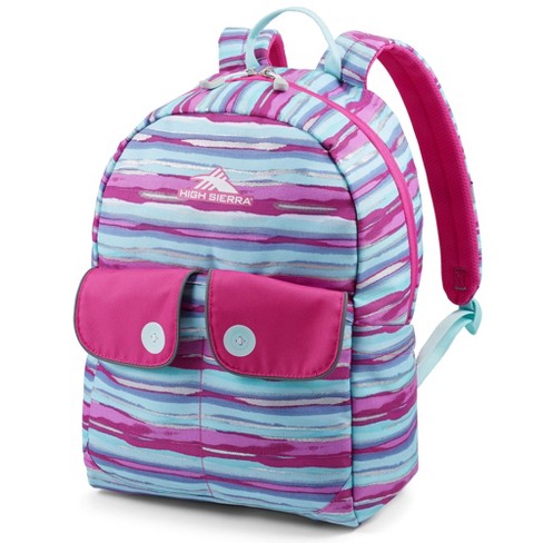 High Sierra Chiqui Lightweight And Waterproof Little Kid School Backpack With Tablet Sleeve And Dual Water Bottle Pockets 18l Watercolor Stripes Target