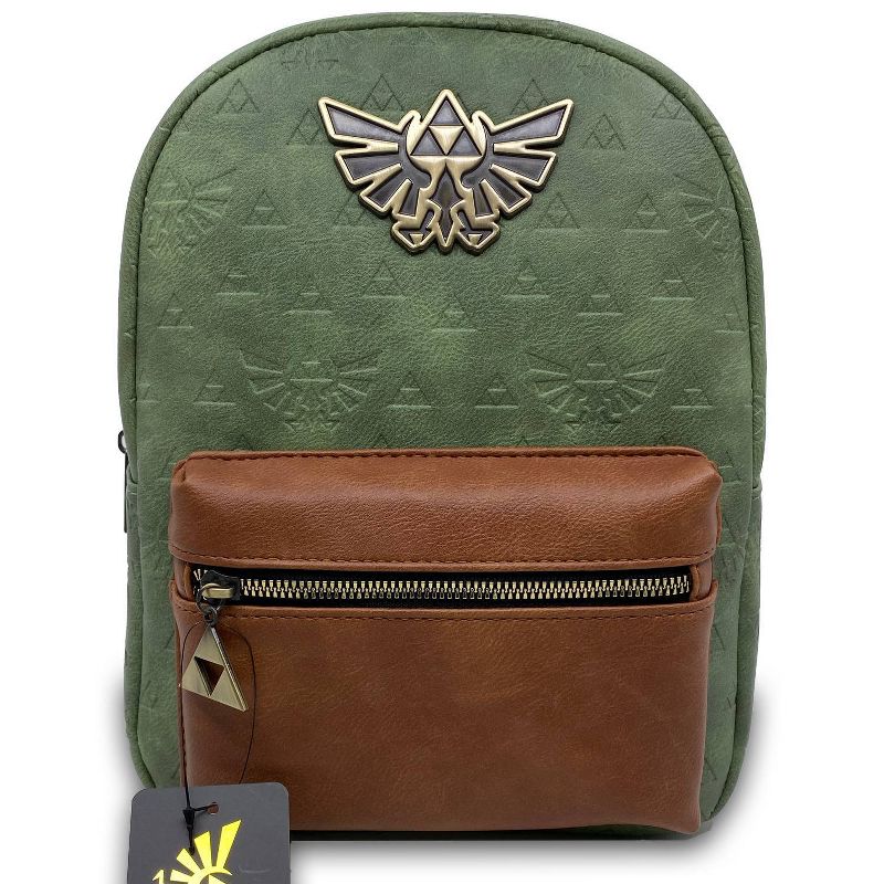 Nintendo The Legend of Zelda Leather 11&#34; Mini Backpack - Green/Brown, 1 of 15