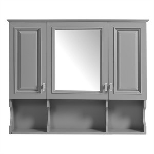Dronkon Wall Mounted Bathroom Medicine Cabinet with Mirror, Adjustable Shelf Modern Bathroom Storage with Open Shelves - 1 of 4
