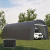 Heynemo Domed Carport with 4 Cloth Bags, Portable Garage with 2 Roll-up Doors, Heavy Duty Car Canopy Party Tent, Storage Shelter Shed - 2 of 4
