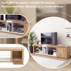 NicBex TV Stand for 80 Inch TV with LED Light,TV Entertainment Center with 1 Cabinet and 5 Open Shelves,TV Console Table for Living Room,White+Natural - 4 of 4