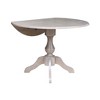 Kayden Round Dual Drop Leaf Pedestal Table Washed Gray Taupe - International Concepts - 4 of 4