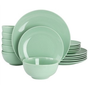 Elama Luna 18 Piece Porcelain Dinnerware Set in Mint - 1 of 4