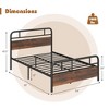 Costway Metal Platform Bed Frame Industrial Headboard Mattress Foundation - 3 of 4