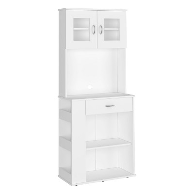 NicBex 66.9 Inch Tall Kitchen Pantry Storage Cabinet with Open Shelves,2 Doors and 1 Drawer for Dining Room,Bathroom,Kitchen,White