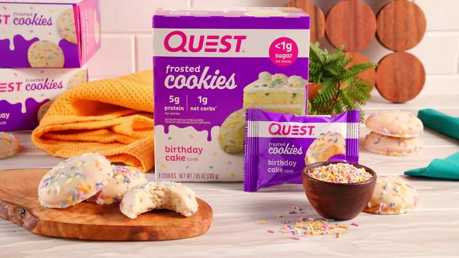 Quest Nutrition 5g Protein Frosted Cookie - Birthday Cake - 8ct, 2 of 14, play video